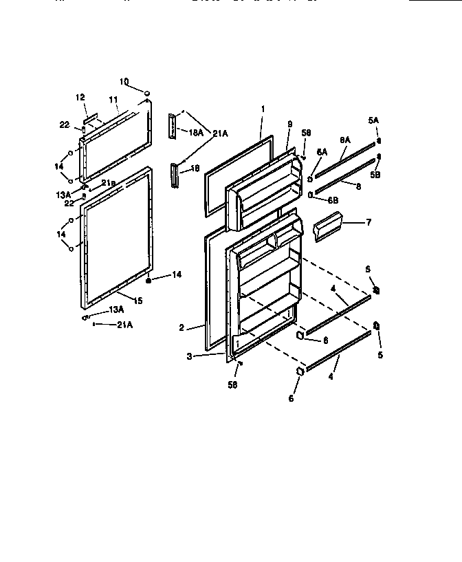 Universal/Multiflex (Frigidaire) MRT15CRAW1 door diagram