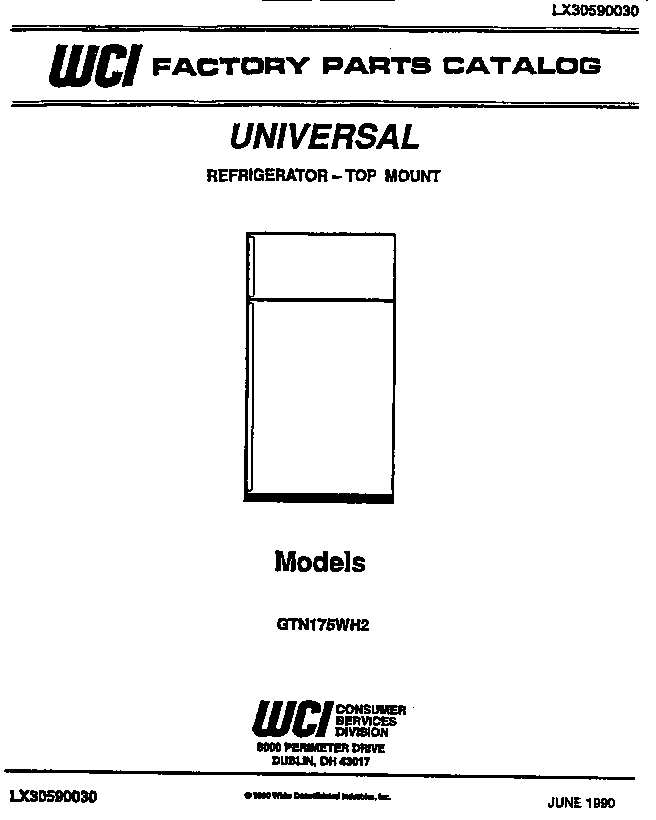 Kelvinator GTN175CH2 cover page diagram