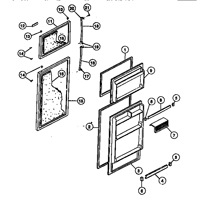 Kelvinator GTN175CH2 door  section diagram