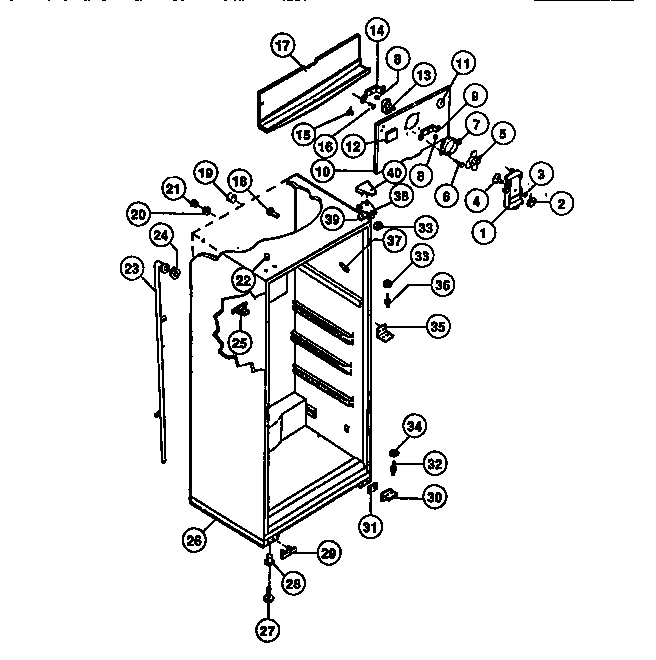 Kelvinator GTN175CH2 cabinet w/ fan assembly diagram