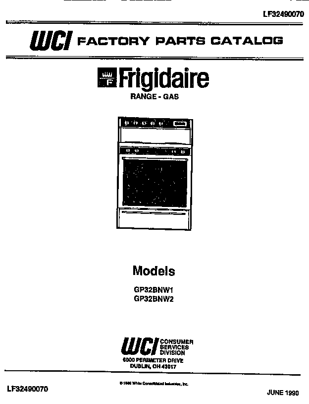 Frigidaire GP32BNW1 cover diagram