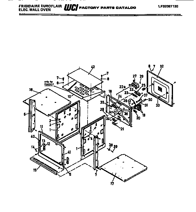 Frigidaire RBUGCF95EW cavity/elements diagram
