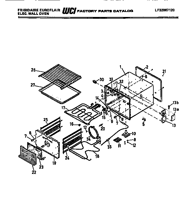 Frigidaire RBUGCF95EW cavity/element diagram