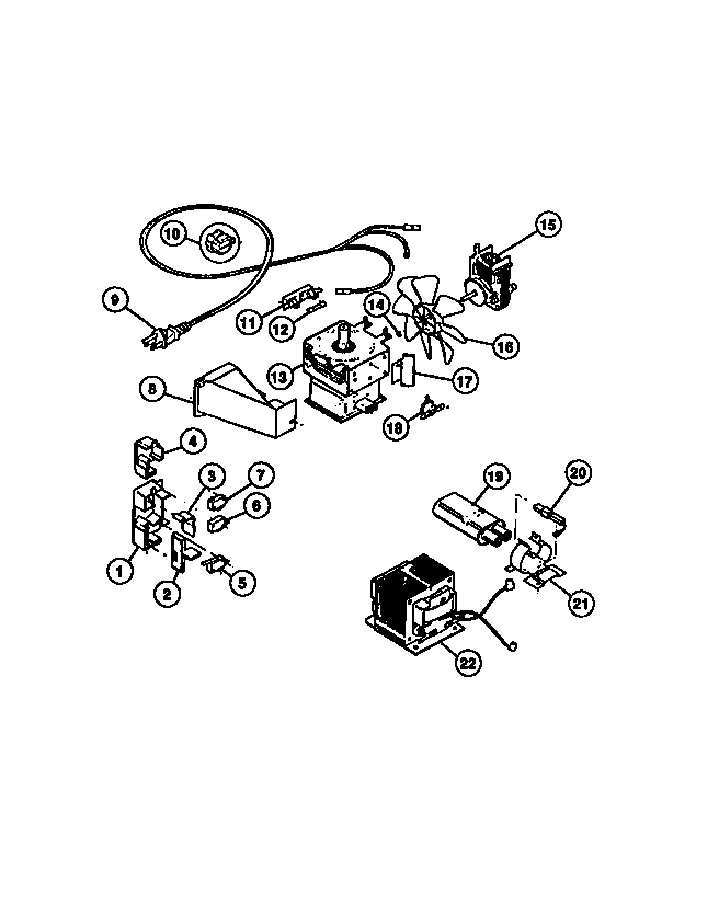 Frigidaire MC510E2 magnetron diagram