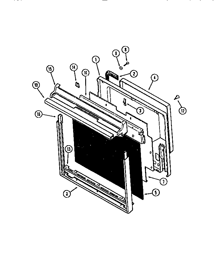 Frigidaire RE94BDB1 door diagram