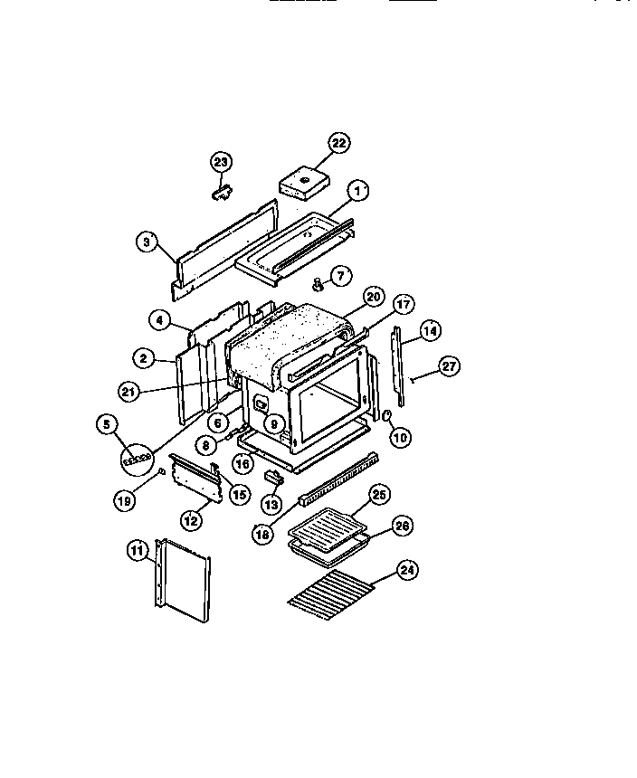 Frigidaire R530DL2 cavity & panels diagram