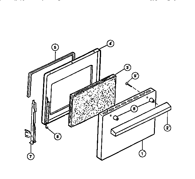 Frigidaire R530DL2 oven door panels diagram