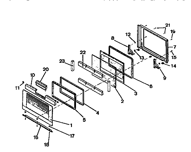 Frigidaire RGCF94EW oven  door, panels diagram