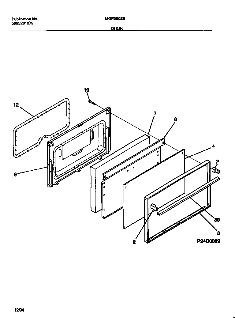 Universal/Multiflex (Frigidaire) MGF350SBWA door diagram