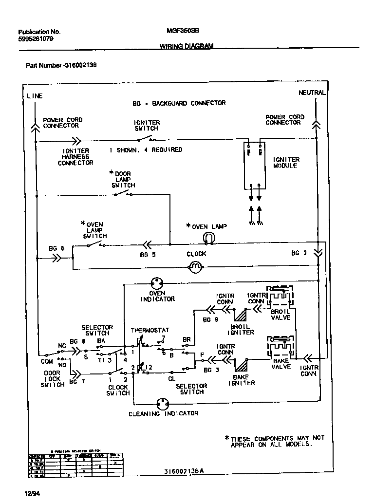 Universal/Multiflex (Frigidaire) MGF350SBWA wiring  diagram diagram