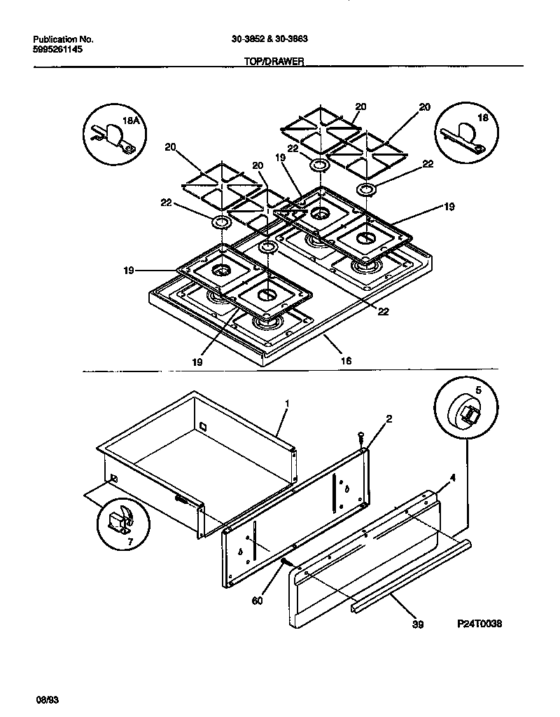 Tappan 30-3863-23-02 top/drawer diagram