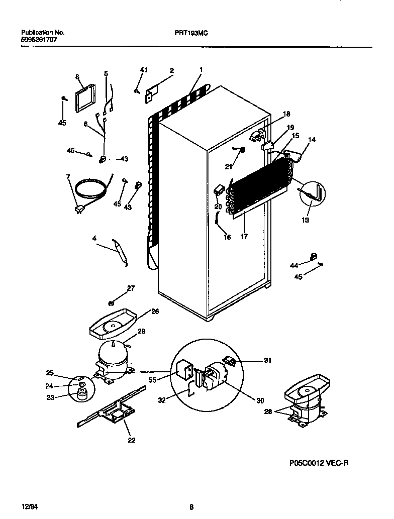 White-Westinghouse PRT193MCW6 cooling system diagram