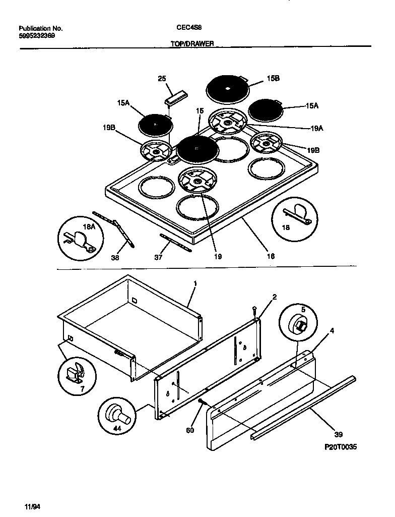 Gibson CEC4S8DXC top/drawer diagram