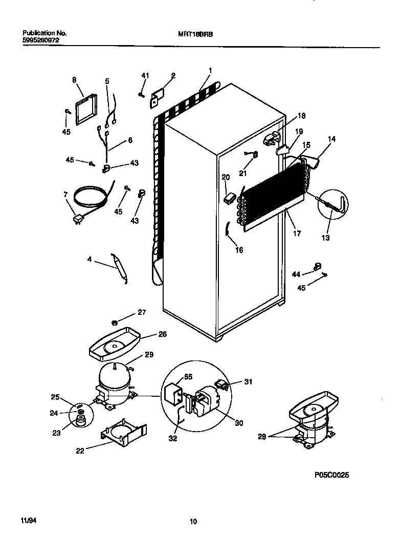 Universal/Multiflex (Frigidaire) MRT18BRBY2 cooling system diagram