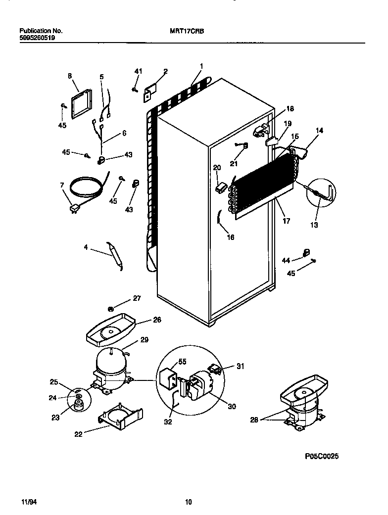 Universal/Multiflex (Frigidaire) MRT17CRBY2 cooling system diagram
