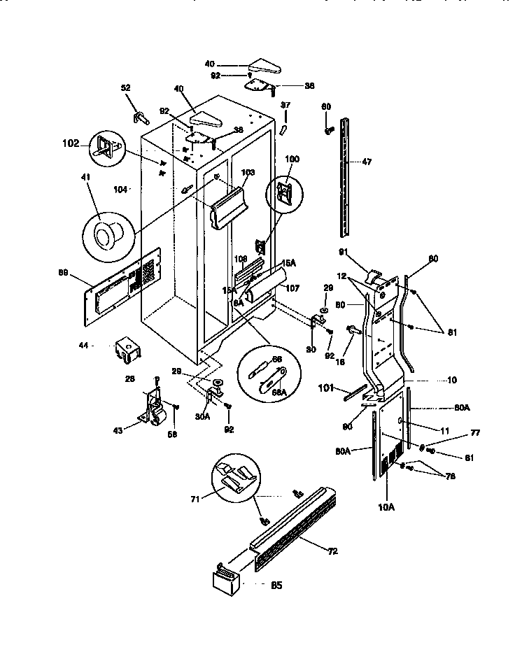 Frigidaire F45XH24BW0 cover, wiring and crisper light diagram