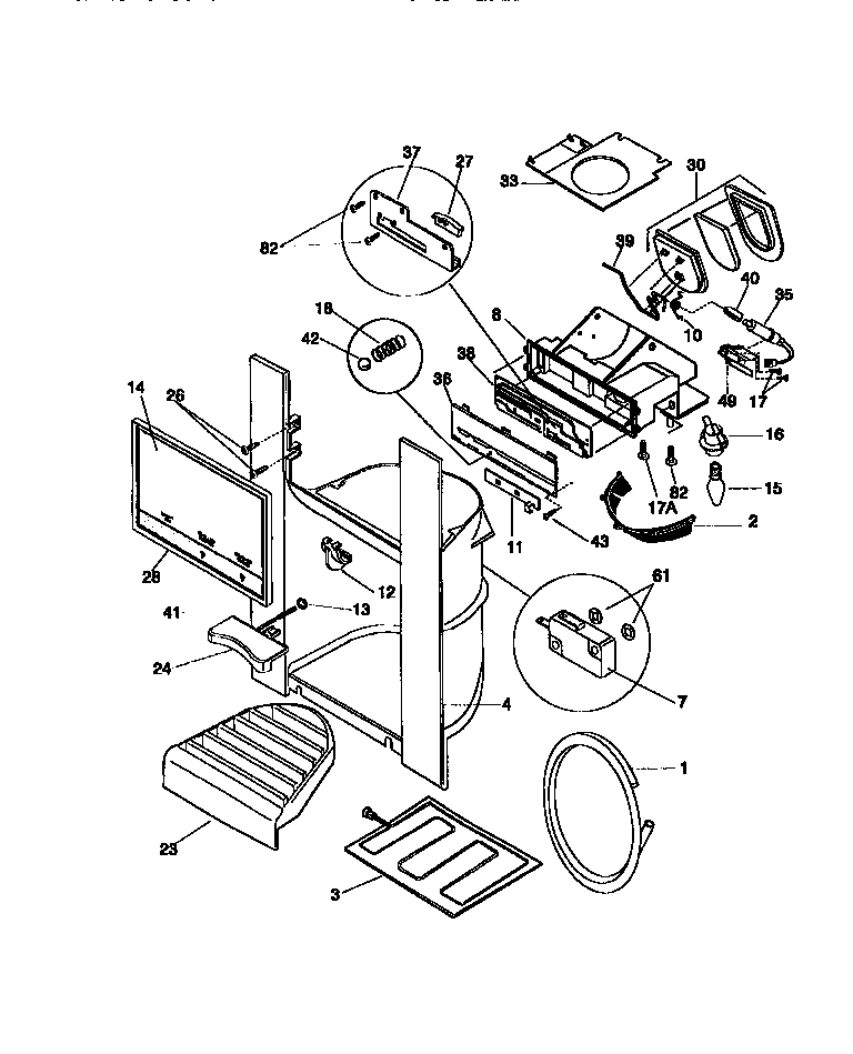 Frigidaire F45XH24BW0 dispenser housing diagram