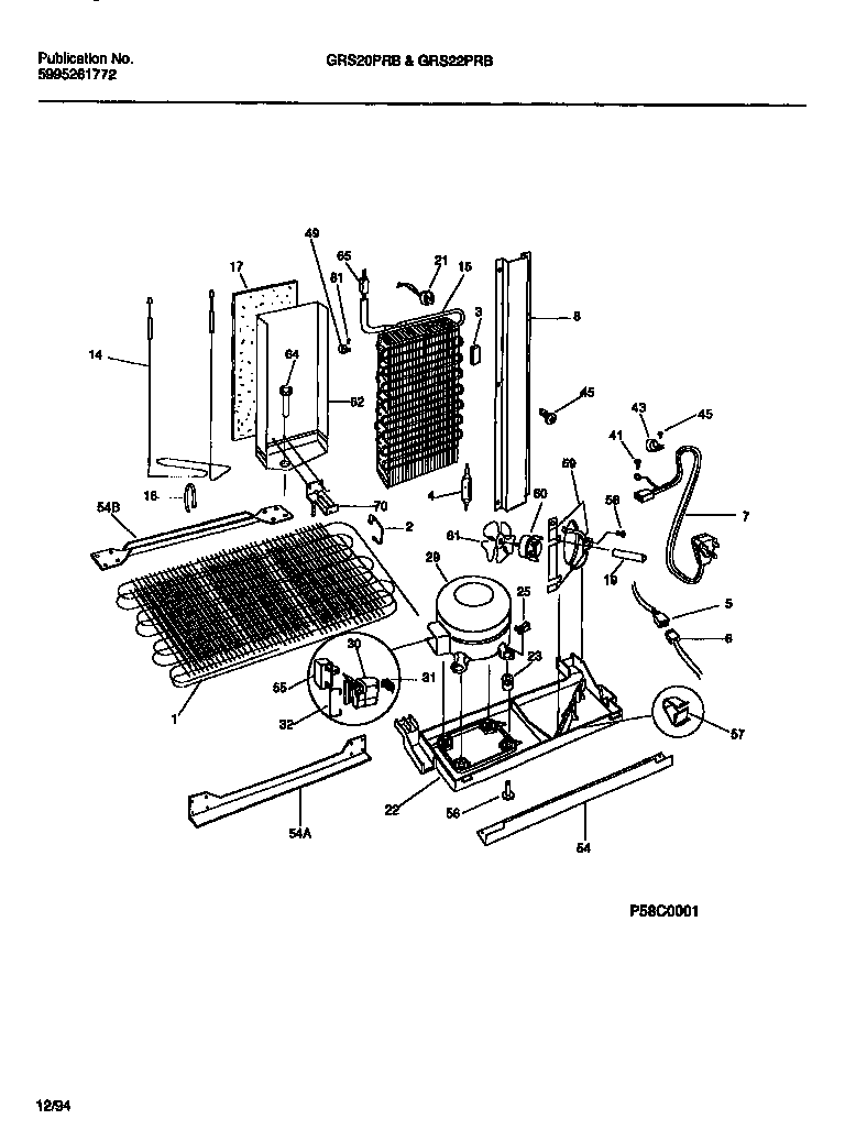 Gibson GRS20PRBW1 system & automatic defrost diagram