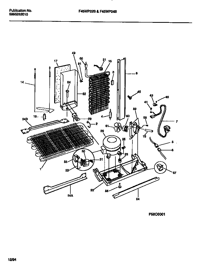 Frigidaire F45WP22BW0 cooling system diagram