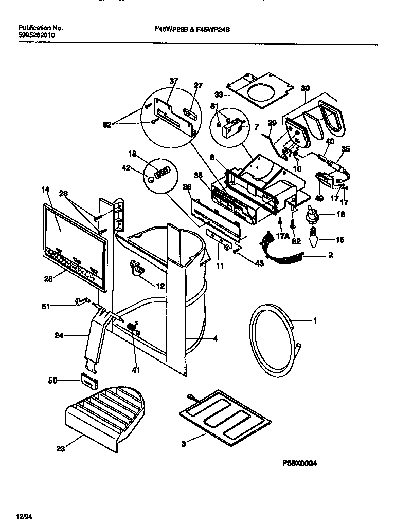 Frigidaire F45WP22BW0 interior freezer  compartment diagram