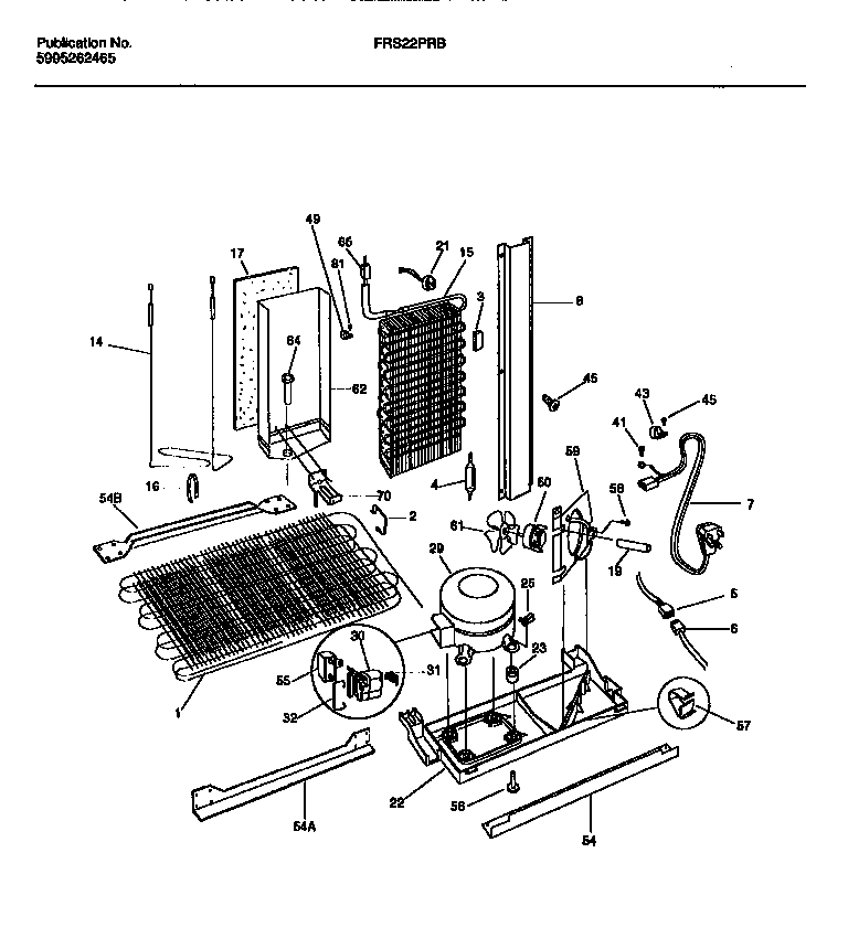 Frigidaire FRS22PRBW1 cooling system diagram