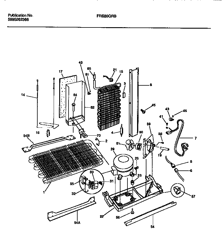 Frigidaire FRS20QRBD1 cooling system diagram