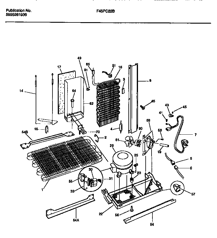 Frigidaire F45PC22BD0 cooling system diagram