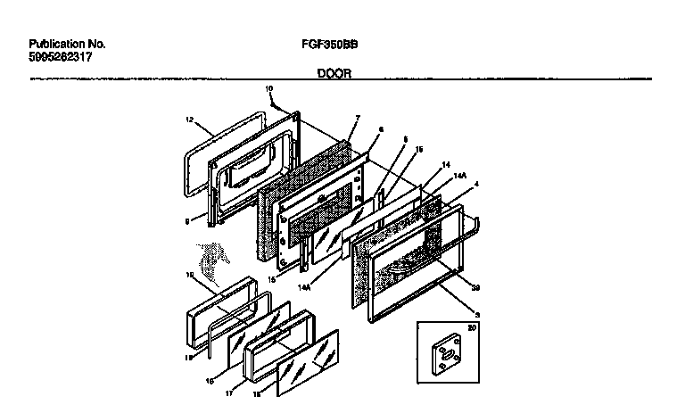 Frigidaire FGF350BBWA door diagram