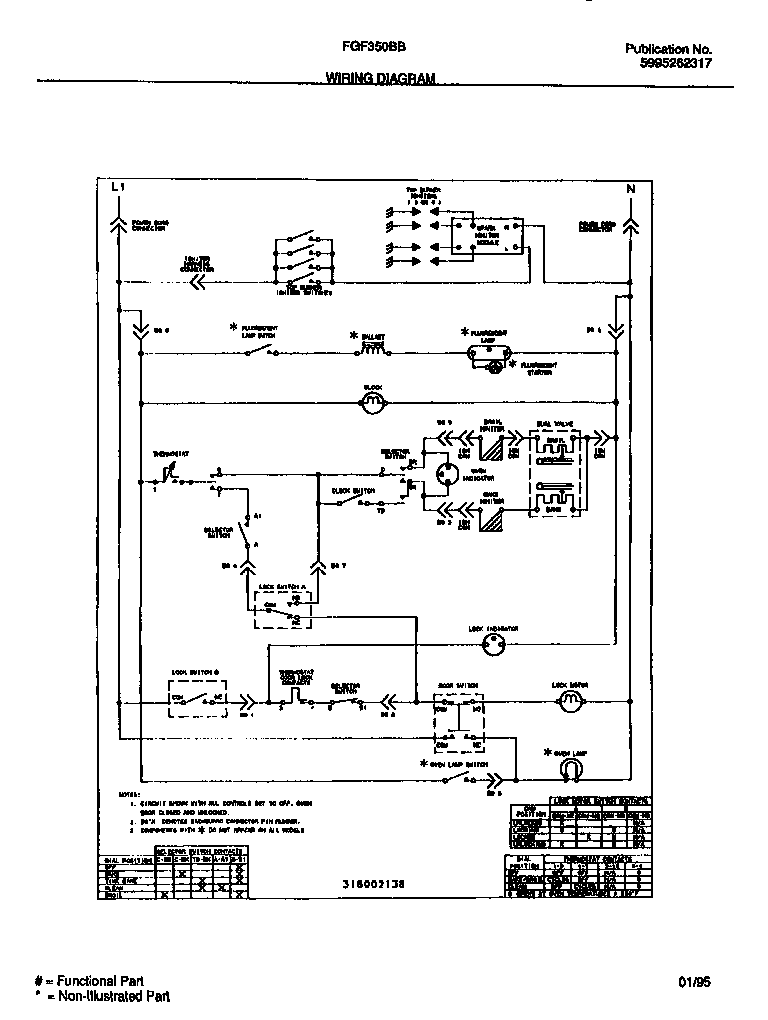 Frigidaire FGF350BBWA wiring diagram diagram