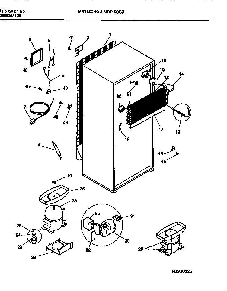 Universal/Multiflex (Frigidaire) MRT15CSCY0 cooling system diagram