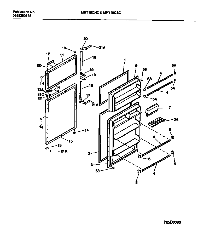 Kelvinator MRT15SCSZ0 door diagram