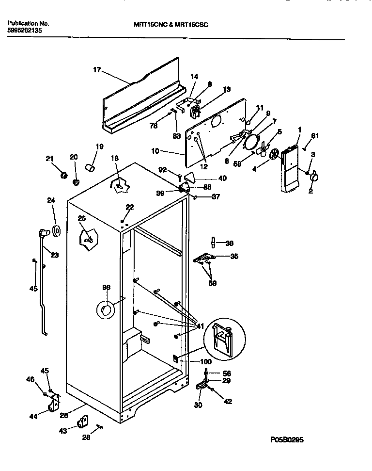 Kelvinator MRT15SCSZ0 cabinet diagram