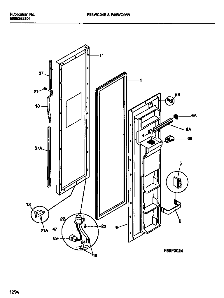 Frigidaire F45WC24BD0 freezer door diagram