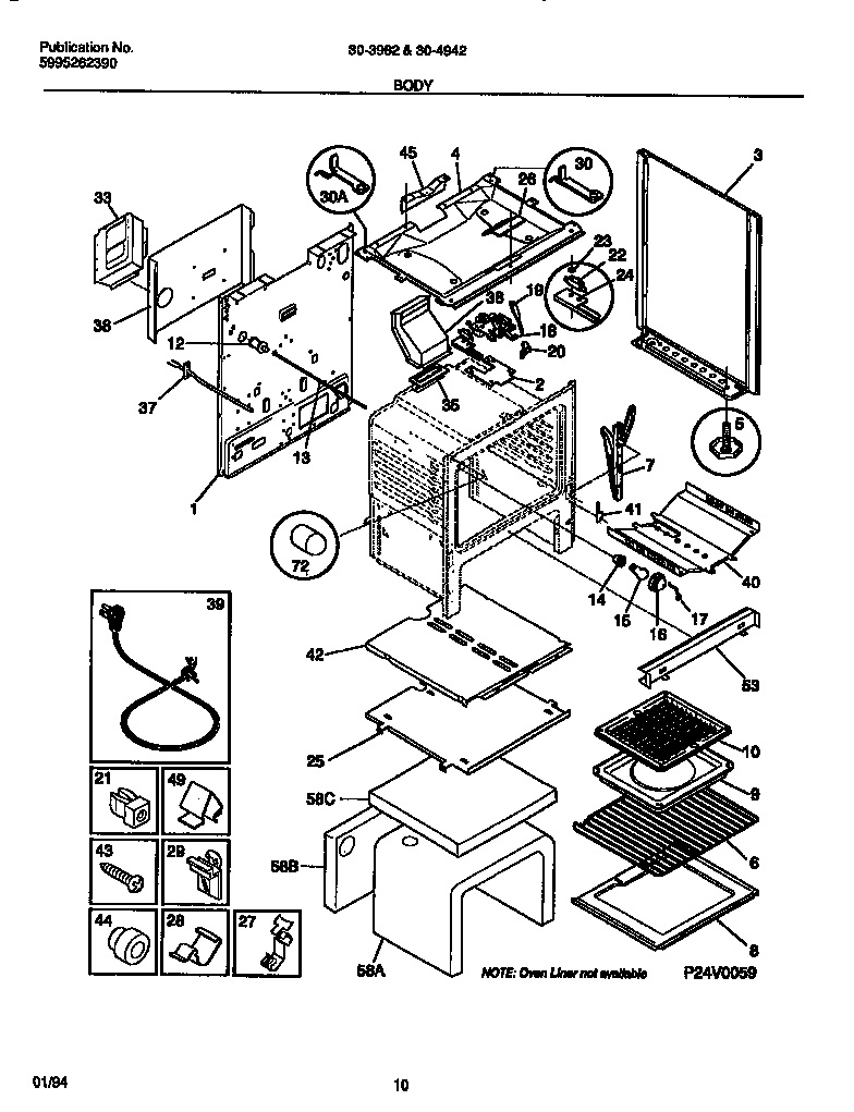 Tappan 30-3982-00-05 body diagram