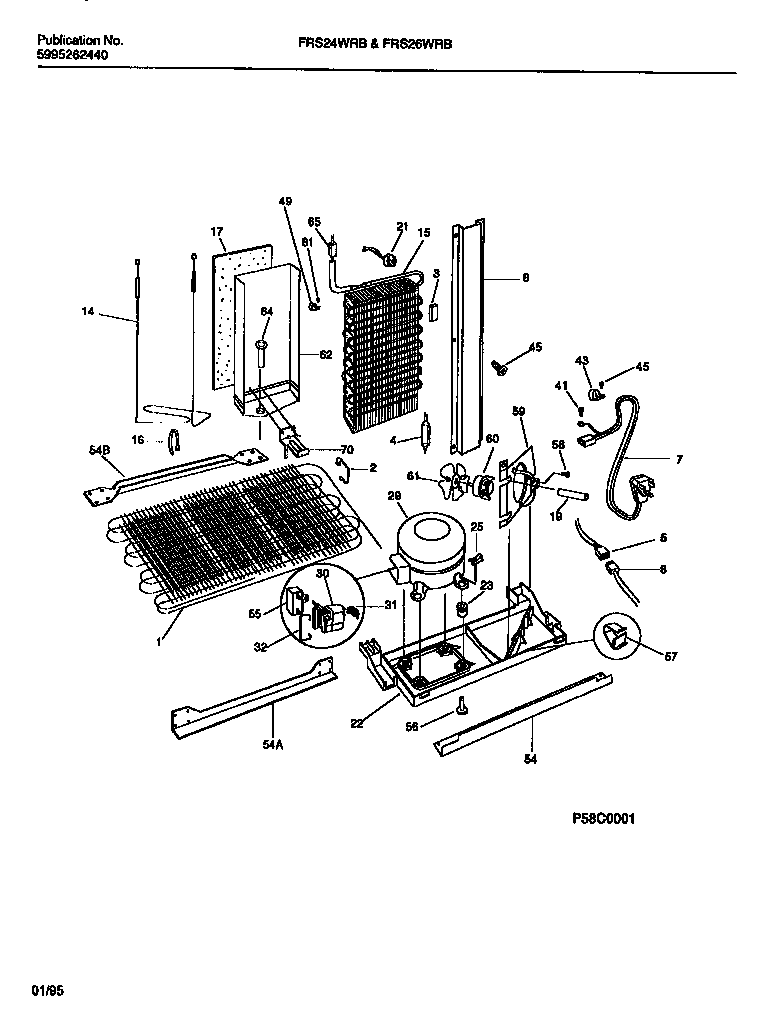 Frigidaire FRS26WRBW1 cooling system diagram