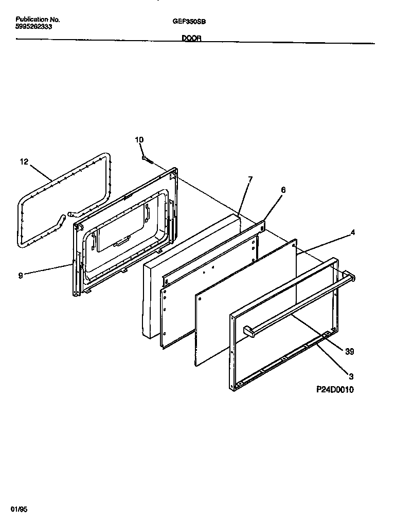 Gibson GEF350SBDA door diagram