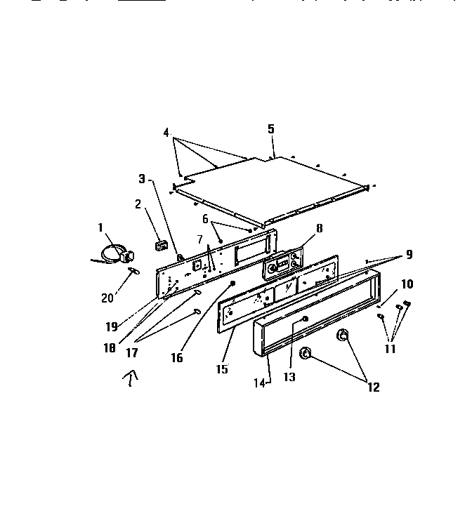 White-Westinghouse KB443GDM1 control panel diagram