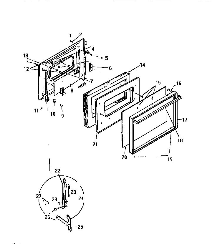 White-Westinghouse KB443GDM1 door diagram