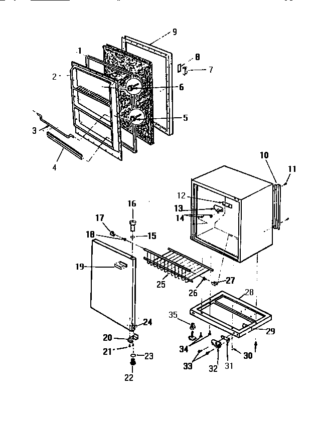 White-Westinghouse FU054ERD1 door diagram