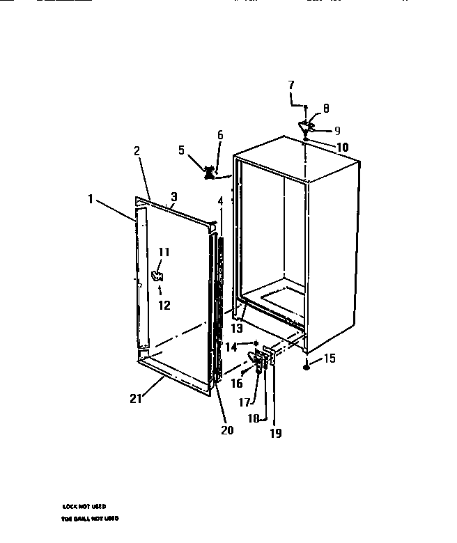 White-Westinghouse FU100JRW3 cabinet diagram