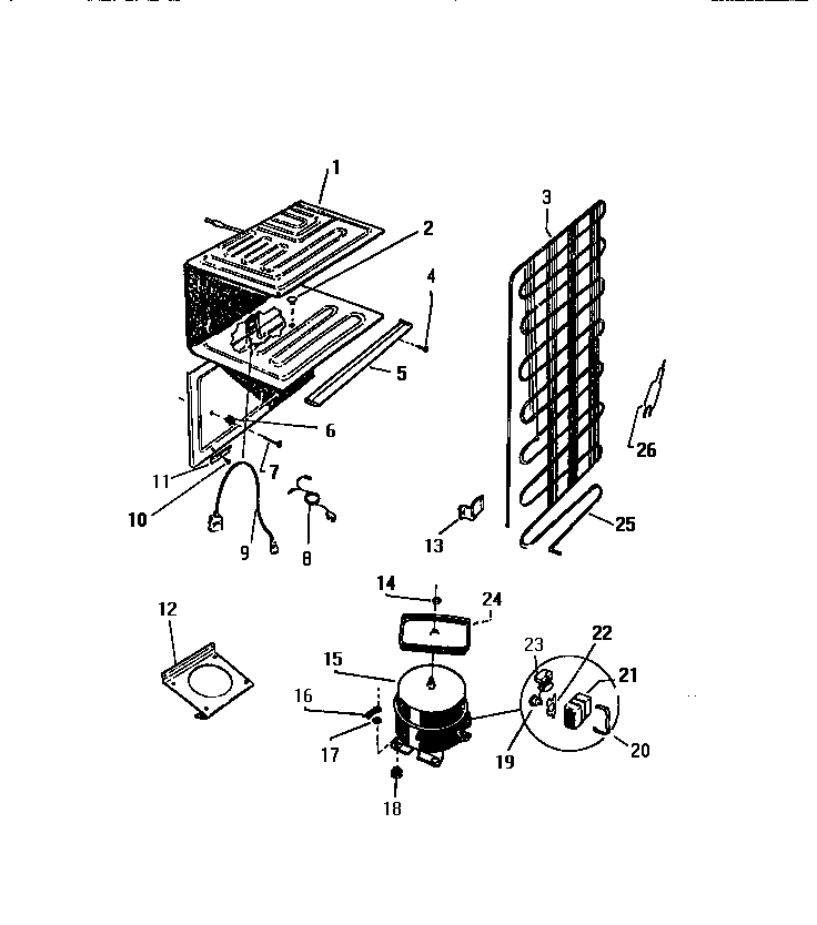 White-Westinghouse RT142GCW3 cooling systems diagram