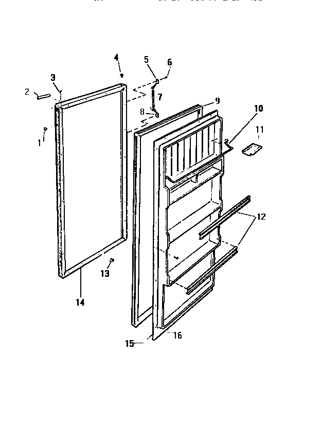White-Westinghouse RC131GCW2 door diagram