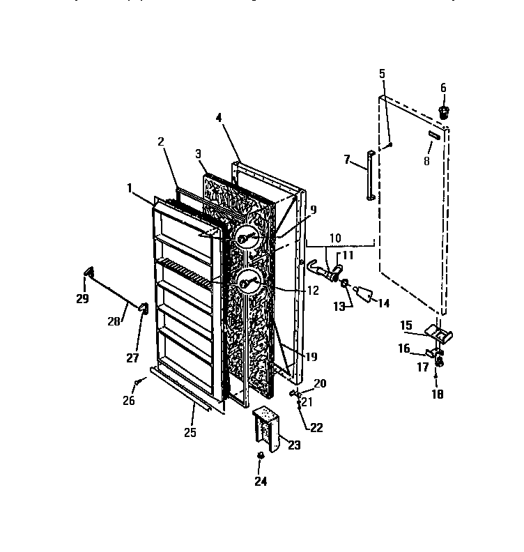 White-Westinghouse FU134ERW3 door diagram