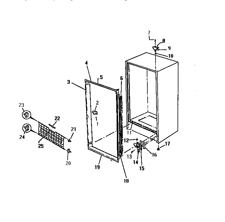 White-Westinghouse FU134ERW3 cabinet diagram