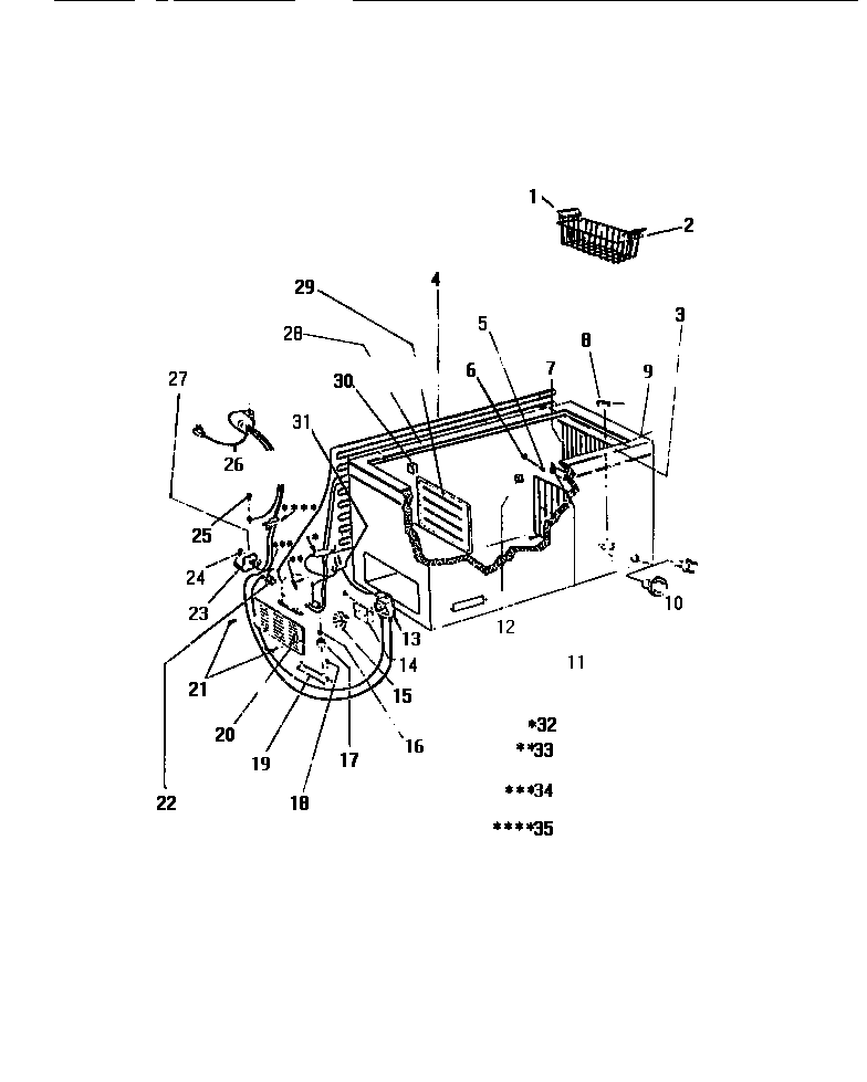 Kelvinator HFS204DMOW cabinet, unit diagram