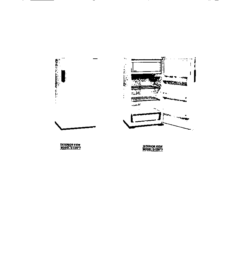 Frigidaire D13MW7 exterior/interior views diagram