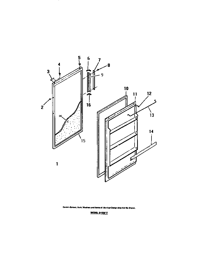 Frigidaire D13MW7 food and freezer doors diagram