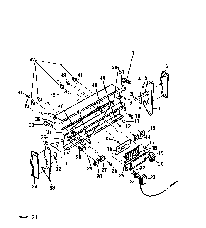 White-Westinghouse KF650GDD2 backguard diagram