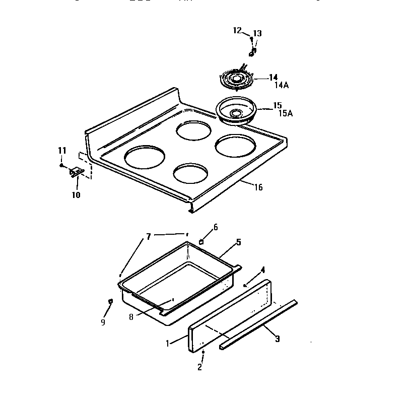 White-Westinghouse KF650GDD2 top, control panel diagram