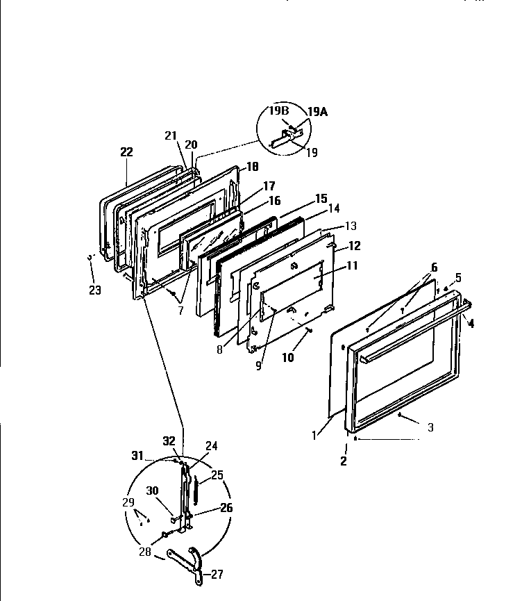 White-Westinghouse KF650GDD2 door diagram